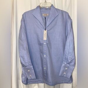 Martha by Martha Stewart Blue Oxford Relaxed Classic Shirt Sz S